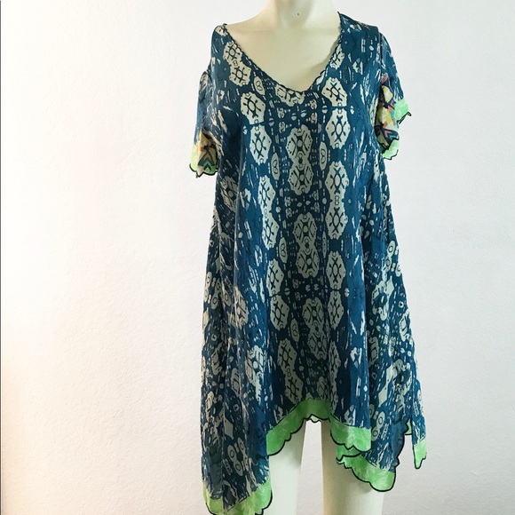 Johnny Was Tops - Johnny Was Tunic Top Blouse Silk Long Sleeve XS